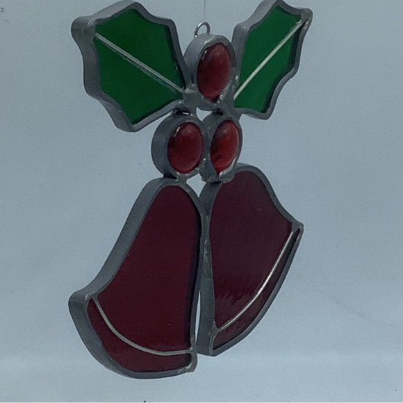 Stained Glass Holy Berry and Bells Ornament - Picture 3 of 5